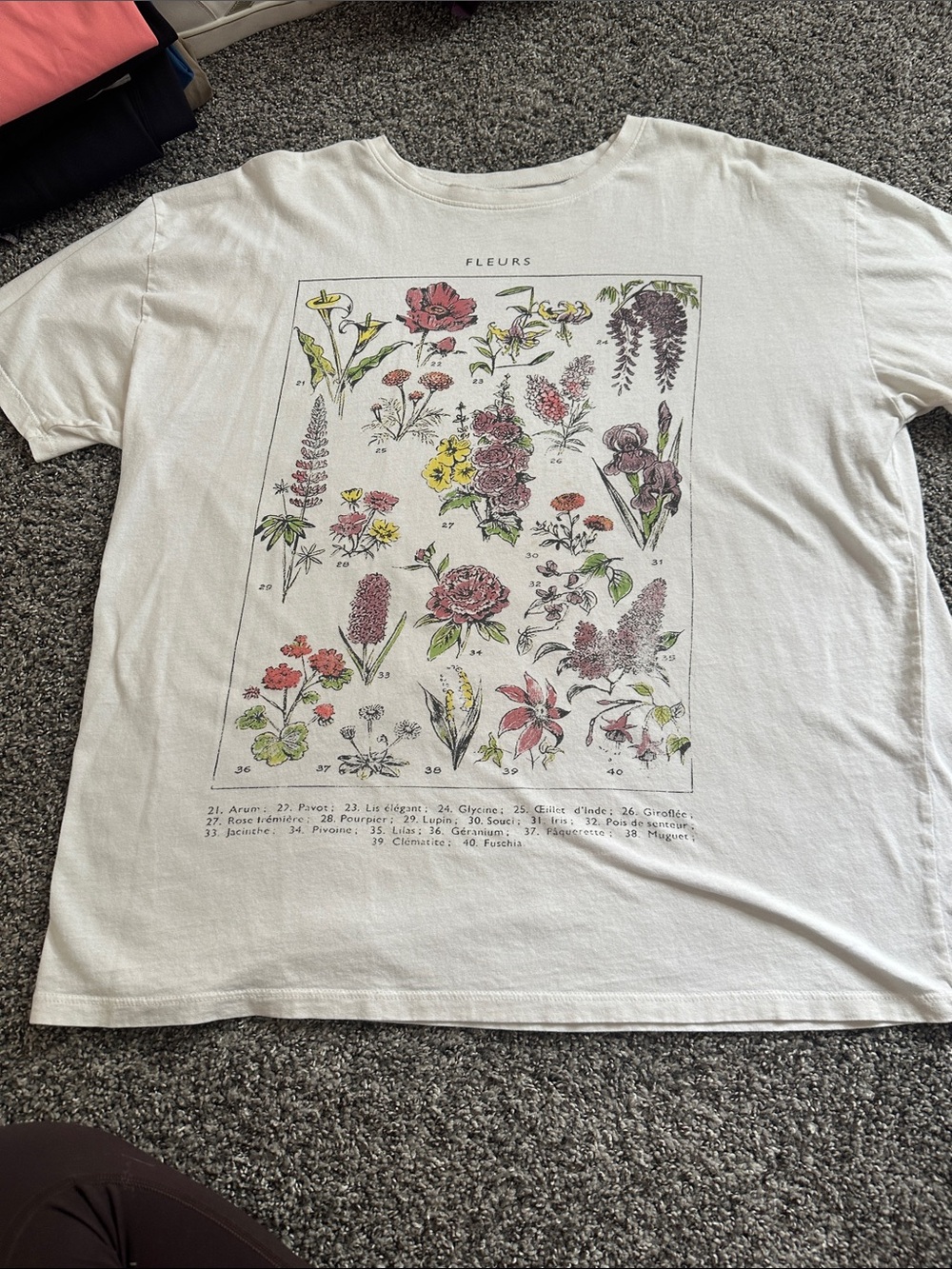 Target White Floral Graphic Short Sleeve Tee